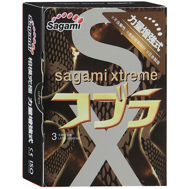 Суженные к основанию презервативы Sagami Xtreme COBRA - 3 шт. - Sagami - купить с доставкой в Нижневартовске