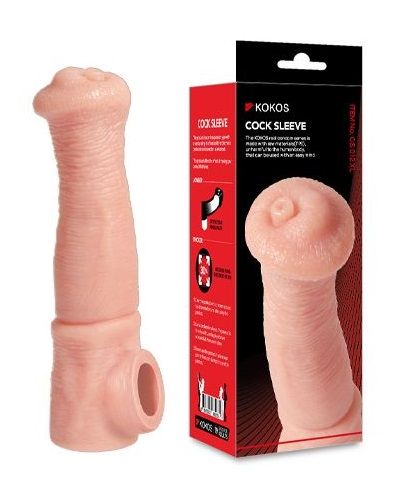 Телесная фантазийная насадка на член Cock Sleeve Size L - KOKOS - в Нижневартовске купить с доставкой