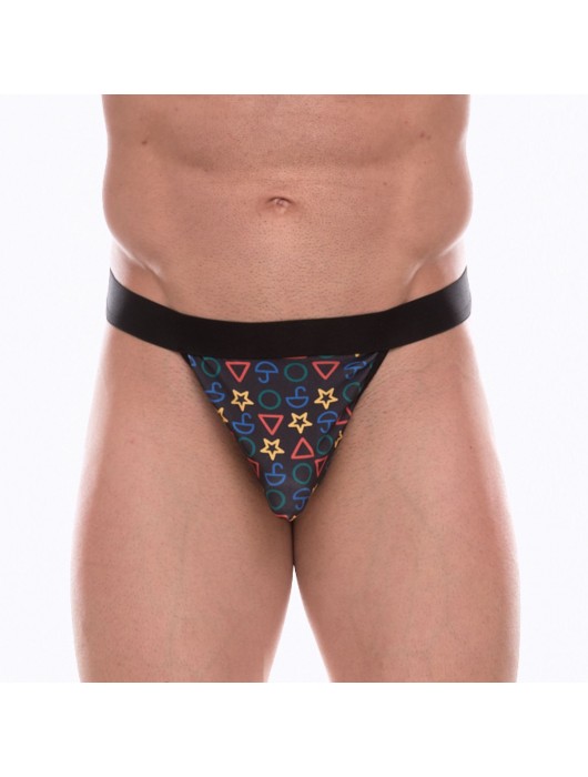 Темно-серые трусы-тонги с разноцветным принтом - Don Moris купить с доставкой