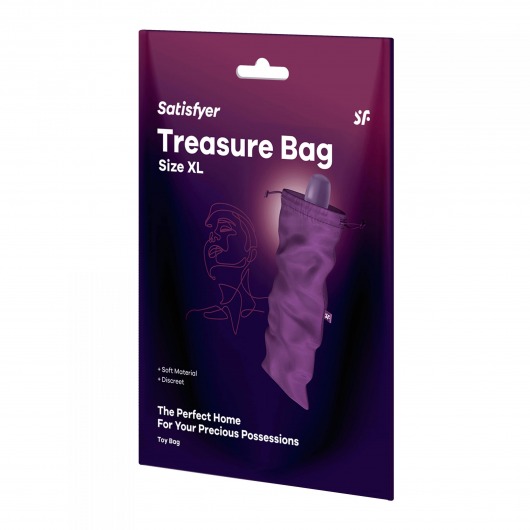 Фиолетовый мешочек для хранения игрушек Treasure Bag XL - Satisfyer - купить с доставкой в Нижневартовске