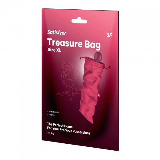 Розовый мешочек для хранения игрушек Treasure Bag XL - Satisfyer - купить с доставкой в Нижневартовске