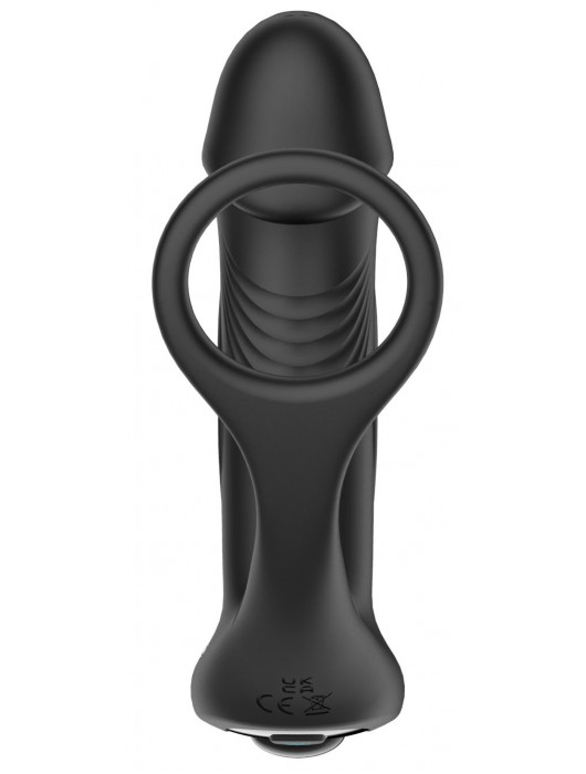 Черный пульсирующимй массажер простаты с вибрацией и пультом ДУ - 17,1 см. - Secwell - в Нижневартовске купить с доставкой
