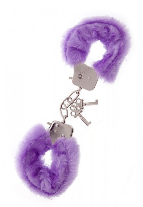 Фиолетовые меховые наручники METAL HANDCUFF WITH PLUSH LAVENDER - Dream Toys - купить с доставкой в Нижневартовске