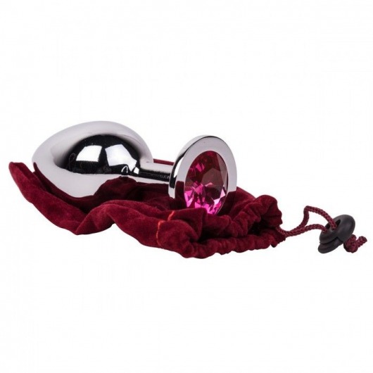 Большой стальной плаг с розовым кристаллом Pink Bubble Gum - 9,5 см. - Erotic Fantasy - купить с доставкой в Нижневартовске