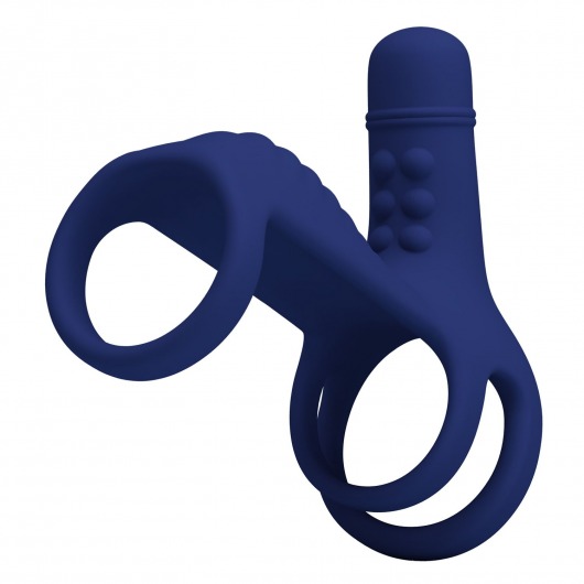 Синяя вибронасадка на пенис Vibrating Penis Sling - Baile - в Нижневартовске купить с доставкой