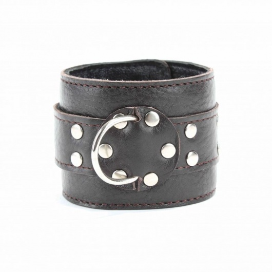 Кожаные наручники на металлической цепочке - БДСМ Арсенал - купить с доставкой в Нижневартовске