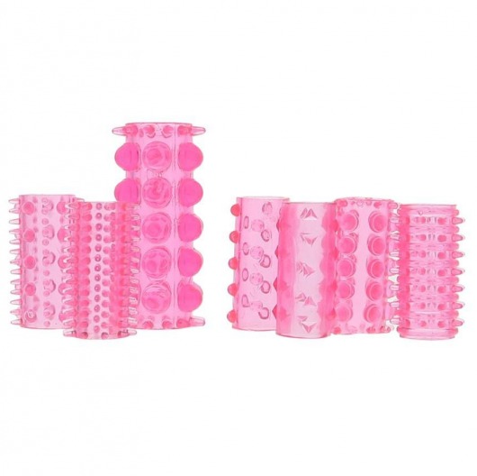 Набор из 7 розовых насадок на пенис ONE-A-DAY PENIS SLEEVES PINK - Seven Creations - в Нижневартовске купить с доставкой