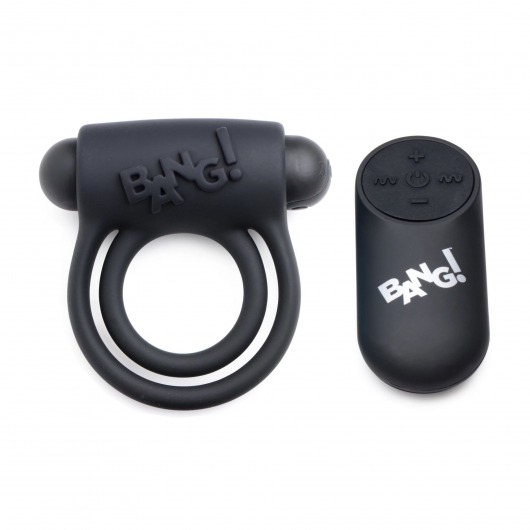 Черное эрекционное виброкольцо 28X Remote Control Vibrating Cock Ring   Bullet - XR Brands - в Нижневартовске купить с доставкой