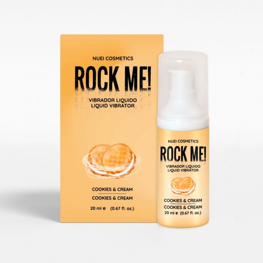 Жидкий вибратор Nuei Rock Me! с ароматом печенья и сливок - 20 мл. - Nuei cosmetics - купить с доставкой в Нижневартовске