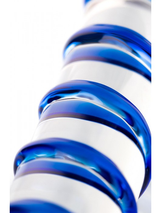 Прозрачный фаллос из стекла со спиралью по телу - 18 см. - Sexus