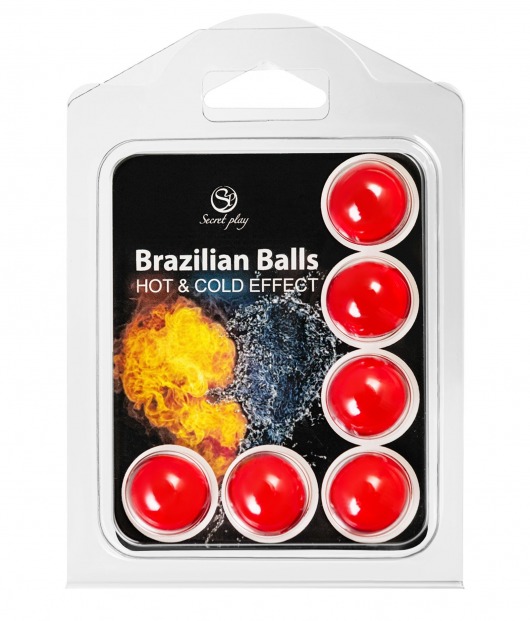 Набор из 6 шариков с массажным маслом Brazilian Balls с охлаждающим и разогревающим эффектом - Secret Play - купить с доставкой в Нижневартовске