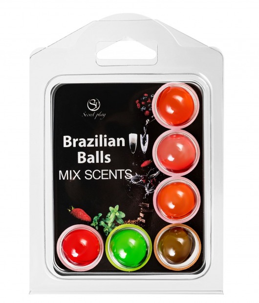 Набор из 6 шариков с ароматизированными массажными маслами Brazilian Balls - Secret Play - купить с доставкой в Нижневартовске