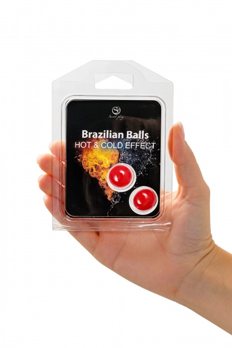 Набор из 2 шариков с массажным маслом Barazilian Balls с охлаждающим и разогревающим эффектом - Secret Play - купить с доставкой в Нижневартовске