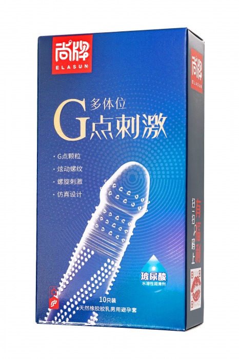 Ультратонкие презервативы Elasun G-spot stimulation с ребрами и точками - 10 шт. - Elasun - купить с доставкой в Нижневартовске