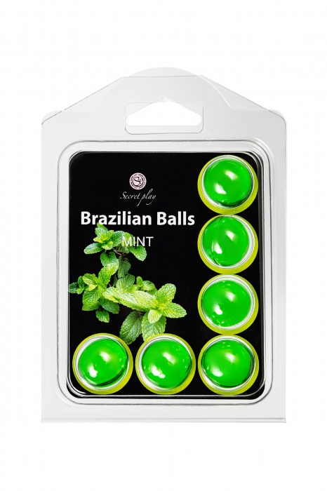 Набор из 6 шариков с массажным маслом Brazilian Balls с ароматом мяты - Secret Play - купить с доставкой в Нижневартовске