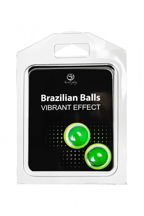 Набор из 2 шариков с массажным маслом Brazilian Balls с эффектом вибрации - Secret Play - купить с доставкой в Нижневартовске