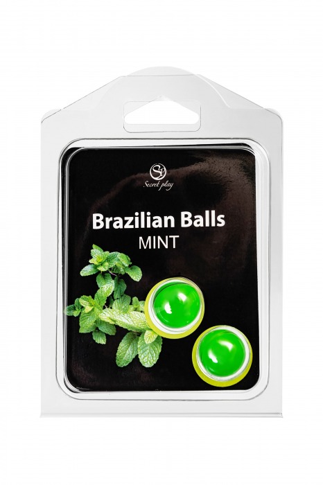 Набор из 2 шариков с массажным маслом Brazilian Balls с ароматом мяты - Secret Play - купить с доставкой в Нижневартовске