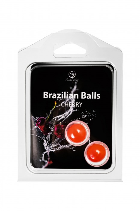 Набор из 2 шариков с массажным маслом Brazilian Balls с ароматом вишни - Secret Play - купить с доставкой в Нижневартовске