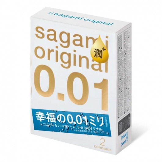 Увлажнённые презервативы Sagami Original 0.01 Extra Lub - 2 шт. - Sagami - купить с доставкой в Нижневартовске