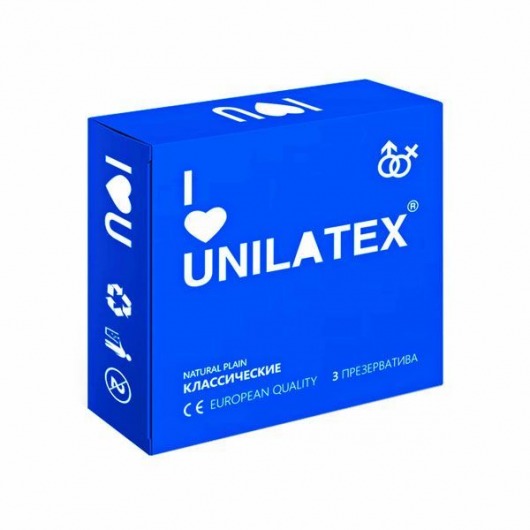 Классические презервативы Unilatex Natural Plain - 3 шт. - Unilatex - купить с доставкой в Нижневартовске