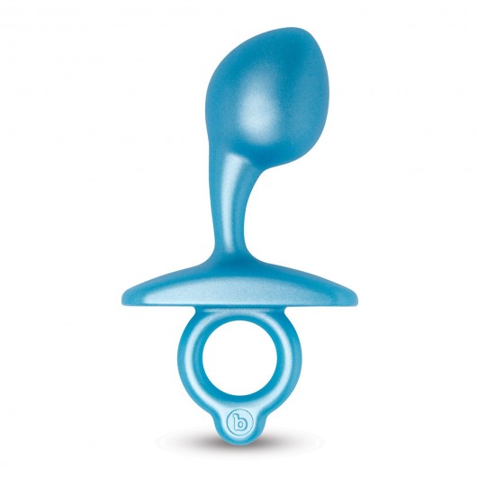 Голубая анальная пробка для массажа простаты Bulb Silicone Prostate Plug - 10,7 см. - b-Vibe - в Нижневартовске купить с доставкой