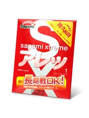 Утолщенный презерватив Sagami Xtreme FEEL LONG с точками - 1 шт. - Sagami - купить с доставкой в Нижневартовске