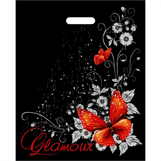 Черный пакет Glamour с вырубной ручкой (38х47 см) - Сима-Ленд - купить с доставкой в Нижневартовске