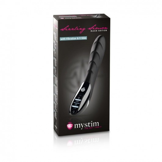 Вибратор с электростимуляцией Sizzling Simon Black Edition - 27 см. - MyStim - купить с доставкой в Нижневартовске