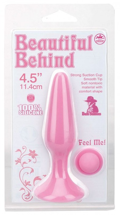 Розовая анальная пробка BEAUTIFUL BEHIND SILICONE BUTT PLUG - 11,4 см. - NMC