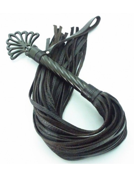 Длинная плеть с рукоятью цвета шоколада - 66 см. - БДСМ Арсенал - купить с доставкой в Нижневартовске