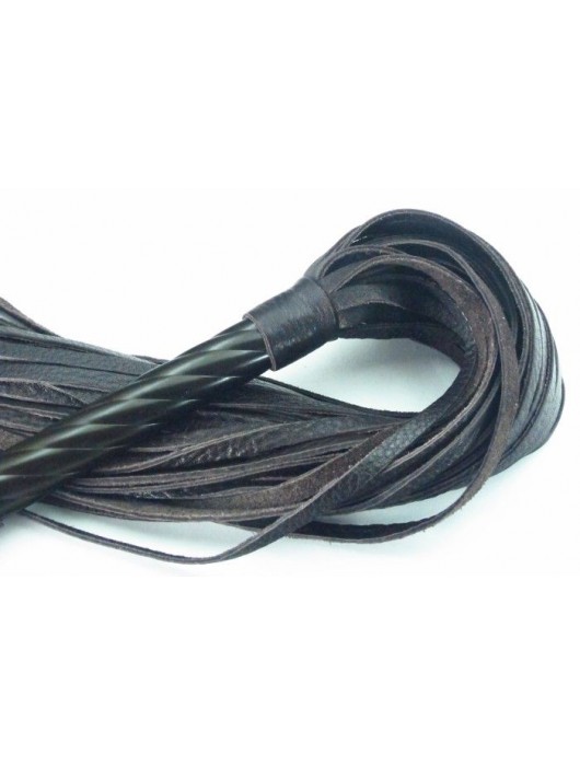 Длинная плеть с рукоятью цвета шоколада - 66 см. - БДСМ Арсенал - купить с доставкой в Нижневартовске