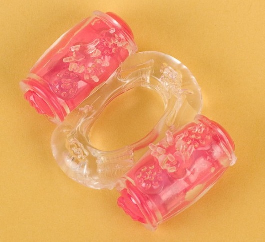 Прозрачное виброкольцо с двумя вибропульками - Toyfa Basic - в Нижневартовске купить с доставкой