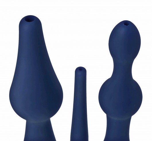 Набор из 3 универсальных насадок для анального душа Universal 3 Piece Silicone Enema Attachment Set - XR Brands - купить с доставкой в Нижневартовске