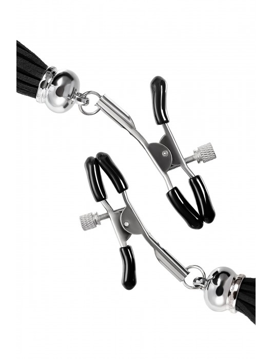 Зажимы на соски «Прищепки» с черными кисточками из замши - Pecado - купить с доставкой в Нижневартовске