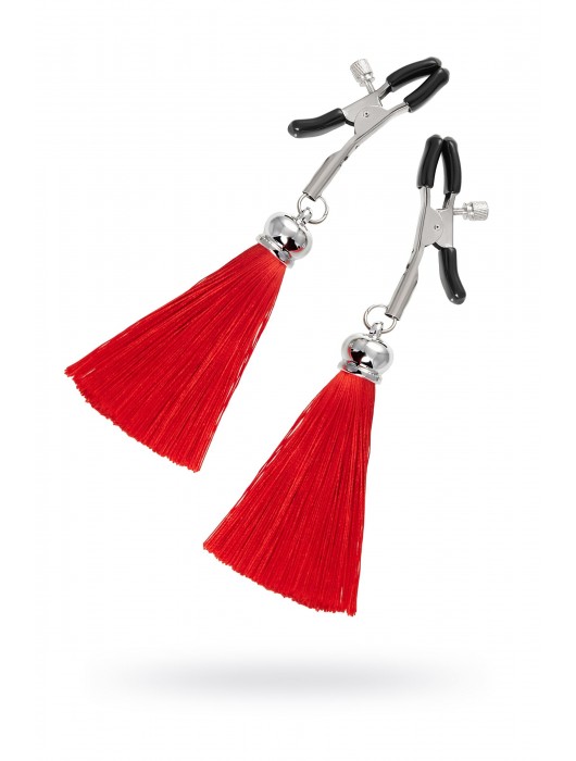 Зажимы на соски «Прищепки» с красными кисточками из шелка - Pecado - купить с доставкой в Нижневартовске