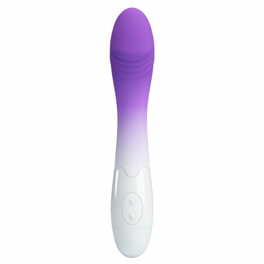 Фиолетово-белый вибростимулятор Elemental - 19 см. - Baile