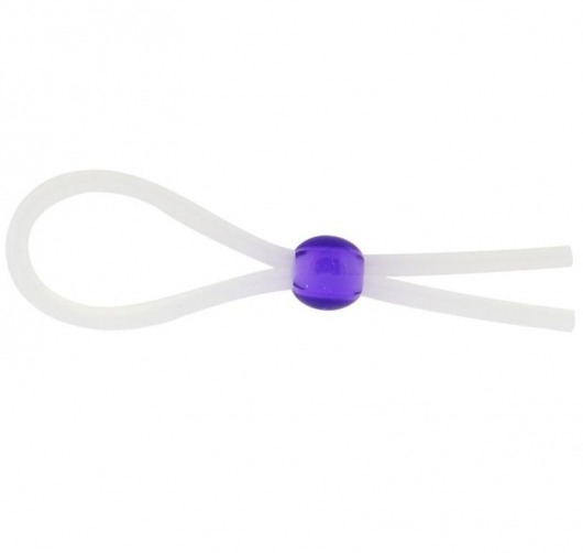 Прозрачное лассо с фиолетовой бусиной SILICONE COCK RING WITH BEAD LAVENDER - NMC - в Нижневартовске купить с доставкой