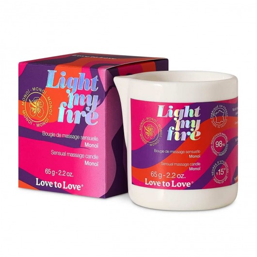 Массажная свеча Light My Fire с ароматом моной - 80 мл. - Love to Love - купить с доставкой в Нижневартовске