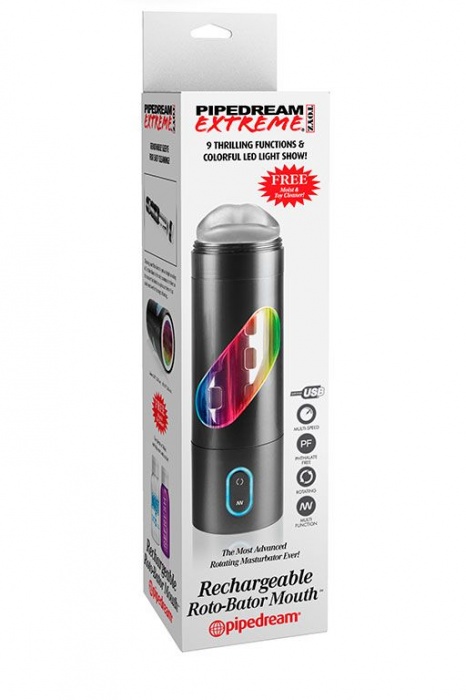 Перезаряжаемый мастурбатор-ротик Extreme Toyz Rechargeable Roto-Bator Mouth - Pipedream - в Нижневартовске купить с доставкой