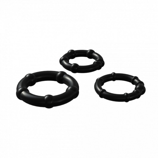 Набор из 3 черных эрекционных колец Babooom Ring Set - Adrien Lastic - в Нижневартовске купить с доставкой