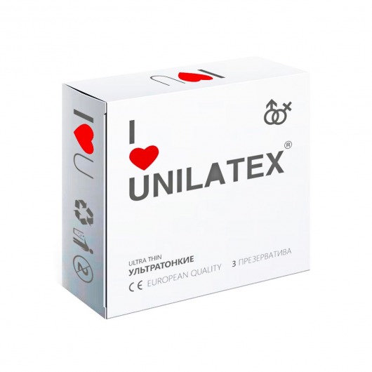 Ультратонкие презервативы Unilatex Ultra Thin - 3 шт. - Unilatex - купить с доставкой в Нижневартовске