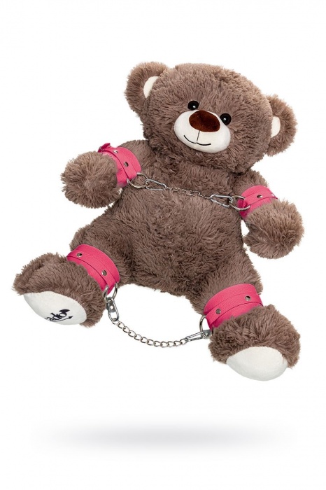 Бондажный набор: бурый мишка с розовыми оковами и наручниками - Pecado - купить с доставкой в Нижневартовске