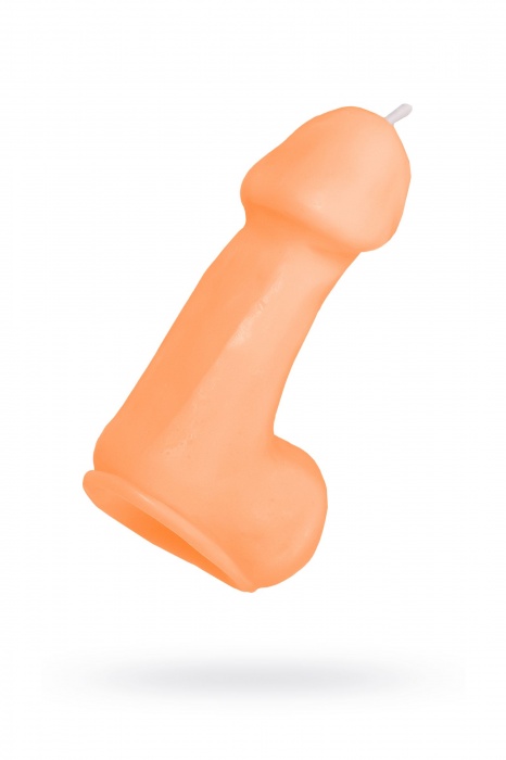 Оранжевая свеча в форме пениса - 47 гр. - Pecado - купить с доставкой в Нижневартовске