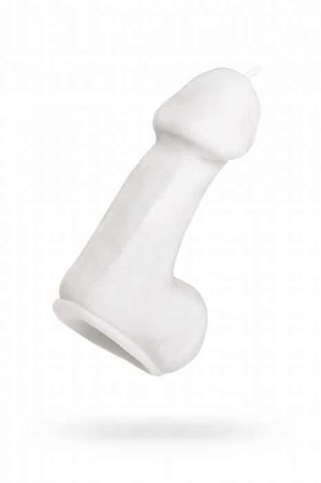 Белая свеча в форме пениса - 47 гр. - Pecado - купить с доставкой в Нижневартовске