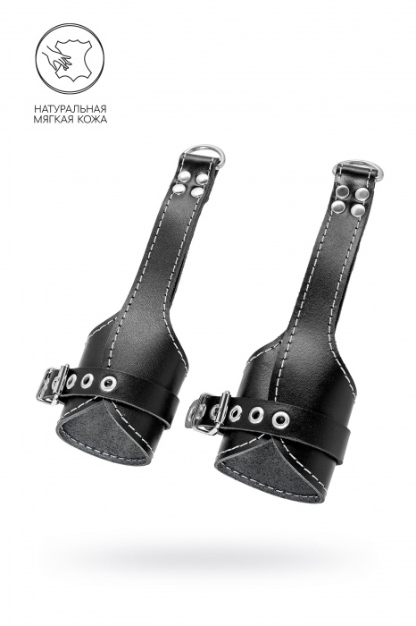 Черные подвесы с белой строчкой - Pecado - купить с доставкой в Нижневартовске