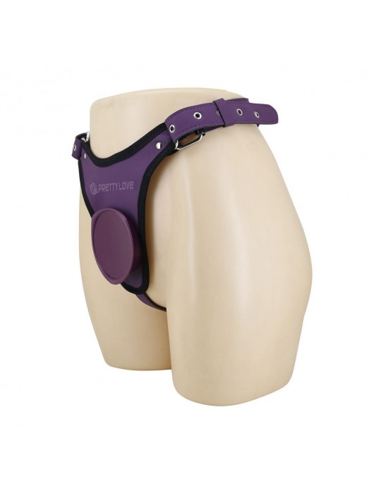 Фиолетовые трусики харнесс с платформой Caludio III - Baile - купить с доставкой в Нижневартовске