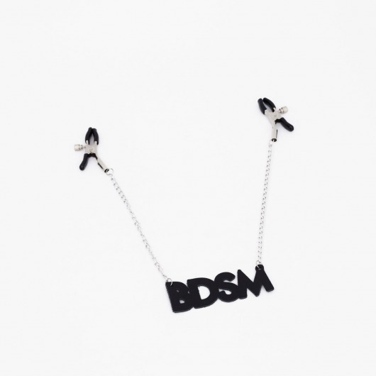Зажимы на соски с кожаной подвеской BDSM - Crazy Handmade - купить с доставкой в Нижневартовске