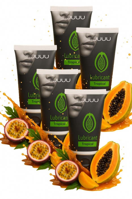 Набор из 5 съедобных лубрикантов JUJU со вкусом тропических фруктов - JuJu - купить с доставкой в Нижневартовске Набор из 5 съедобных лубрикантов JUJU со вкусом тропических фруктов - JuJu - купить с доставкой в Нижневартовске