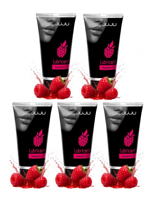 Набор из 5 съедобных лубрикантов JUJU со вкусом малины - JuJu - купить с доставкой в Нижневартовске