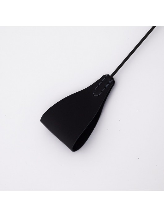 Стек с широким черным кожаным наконечником и металлической ручкой - 67 см. - Crazy Handmade - купить с доставкой в Нижневартовске